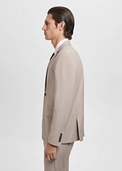Super slim-fit suit jacket in stretch fabric — Sand 13