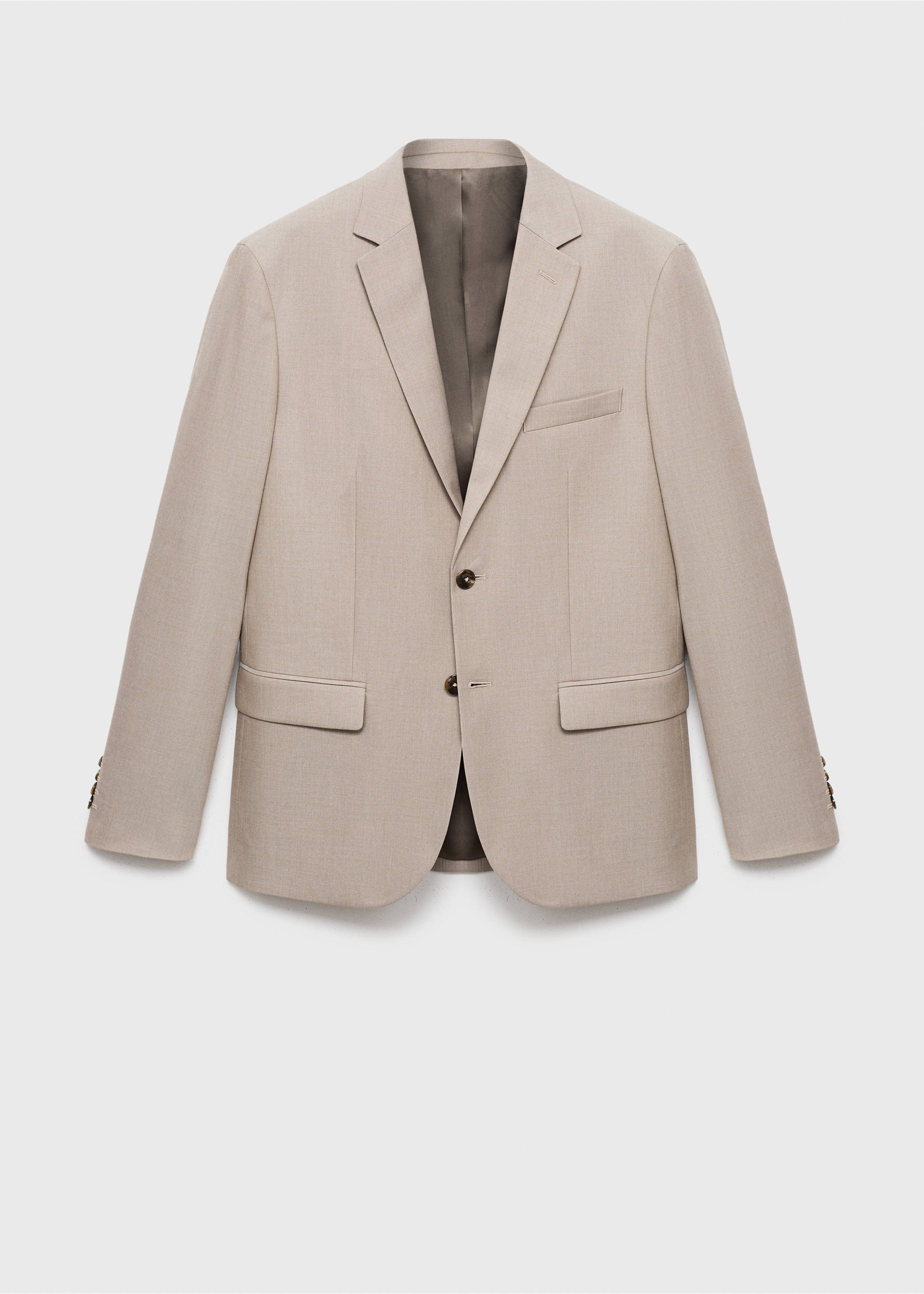 Super slim-fit suit jacket in stretch fabric - Article without model, Sand. Ref: 17055149-00.