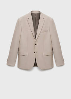 Super slim-fit suit jacket in stretch fabric — Sand 6