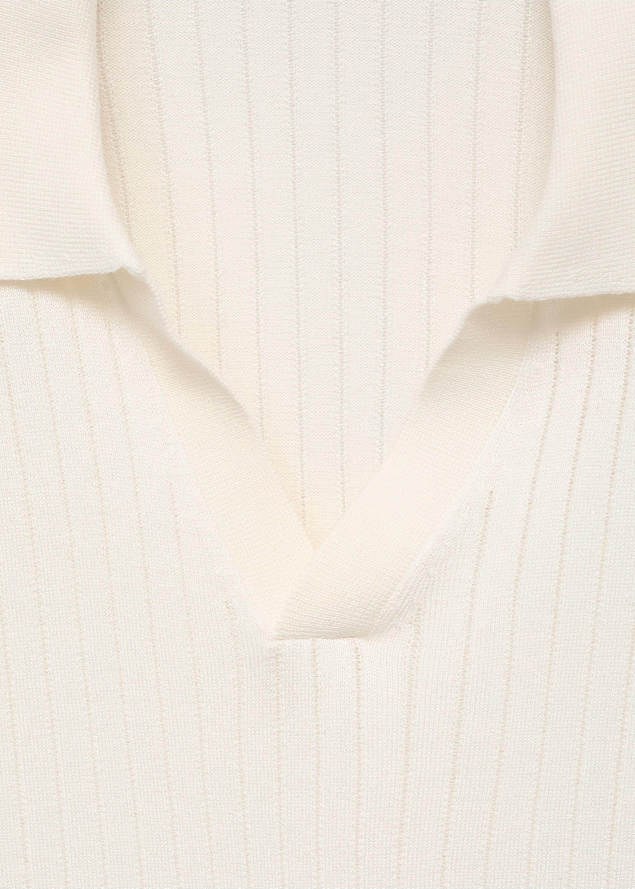Jersey polo punto canalé - Detalle del artículo 0, Blanco roto. Ref: 17055150-00.