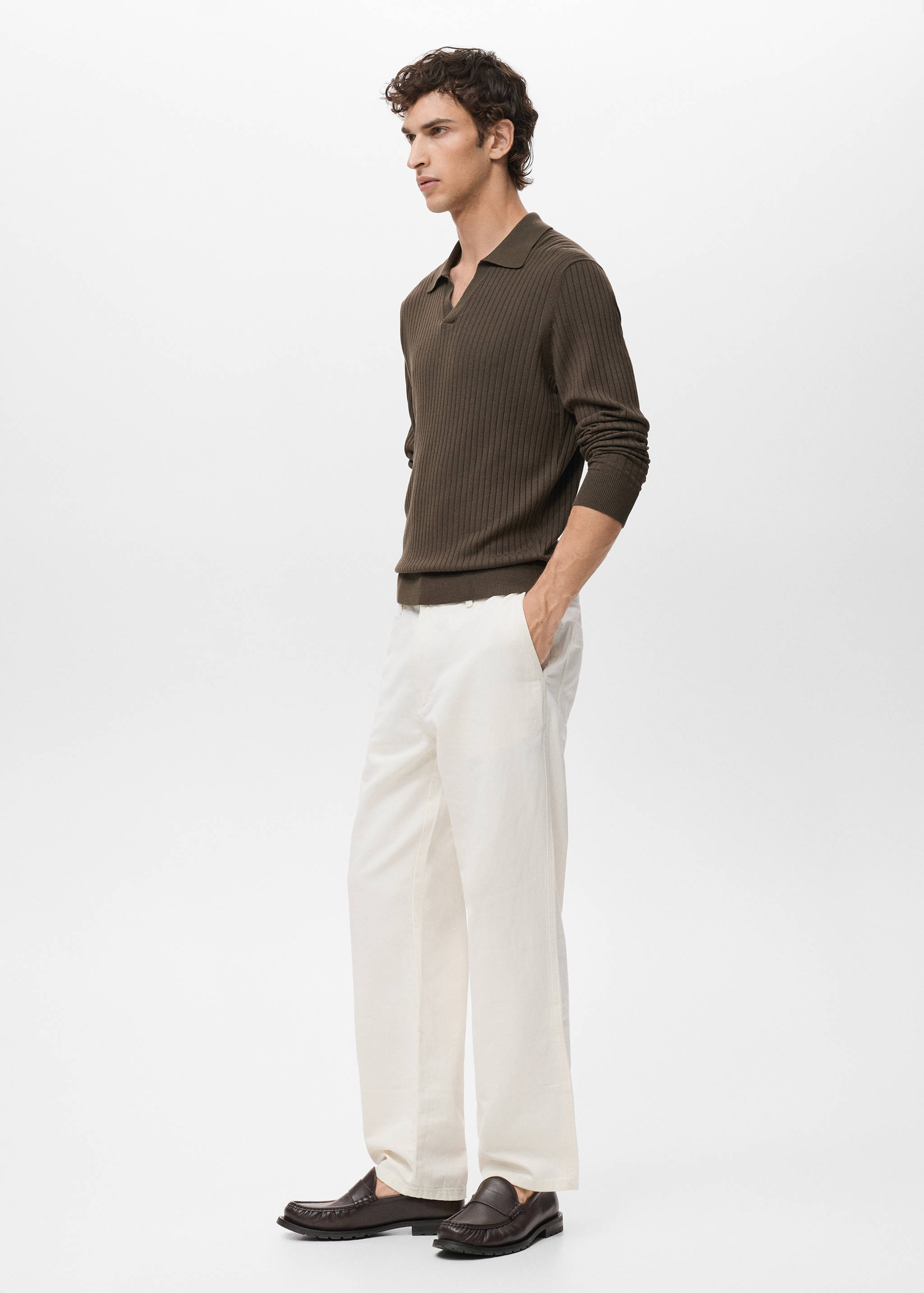 Pull-over polo maille côtelée - Détail de l'article 2
