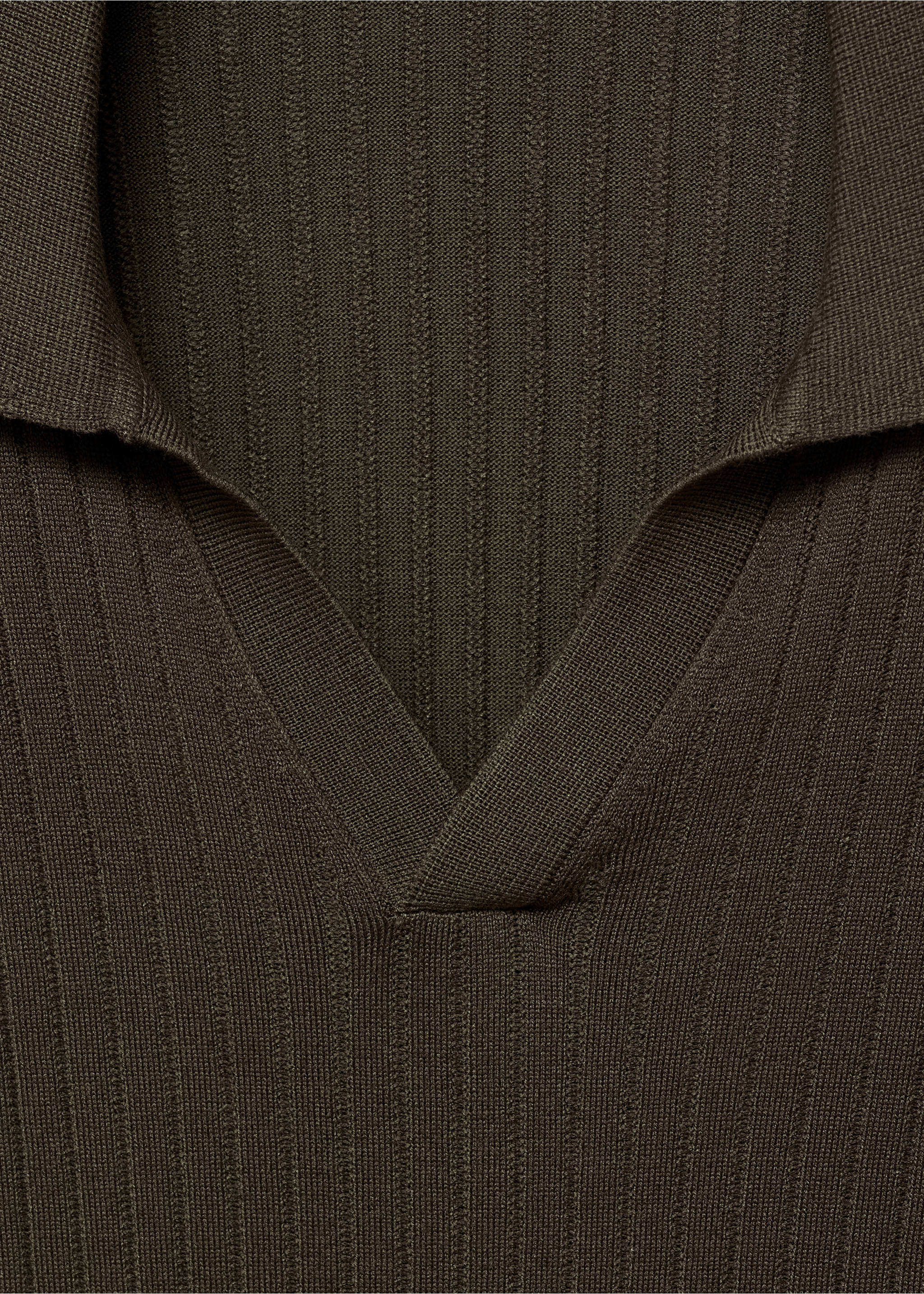 Jersey polo punto canalé - Detalle del artículo 0, Khaki. Ref: 17055150-00.