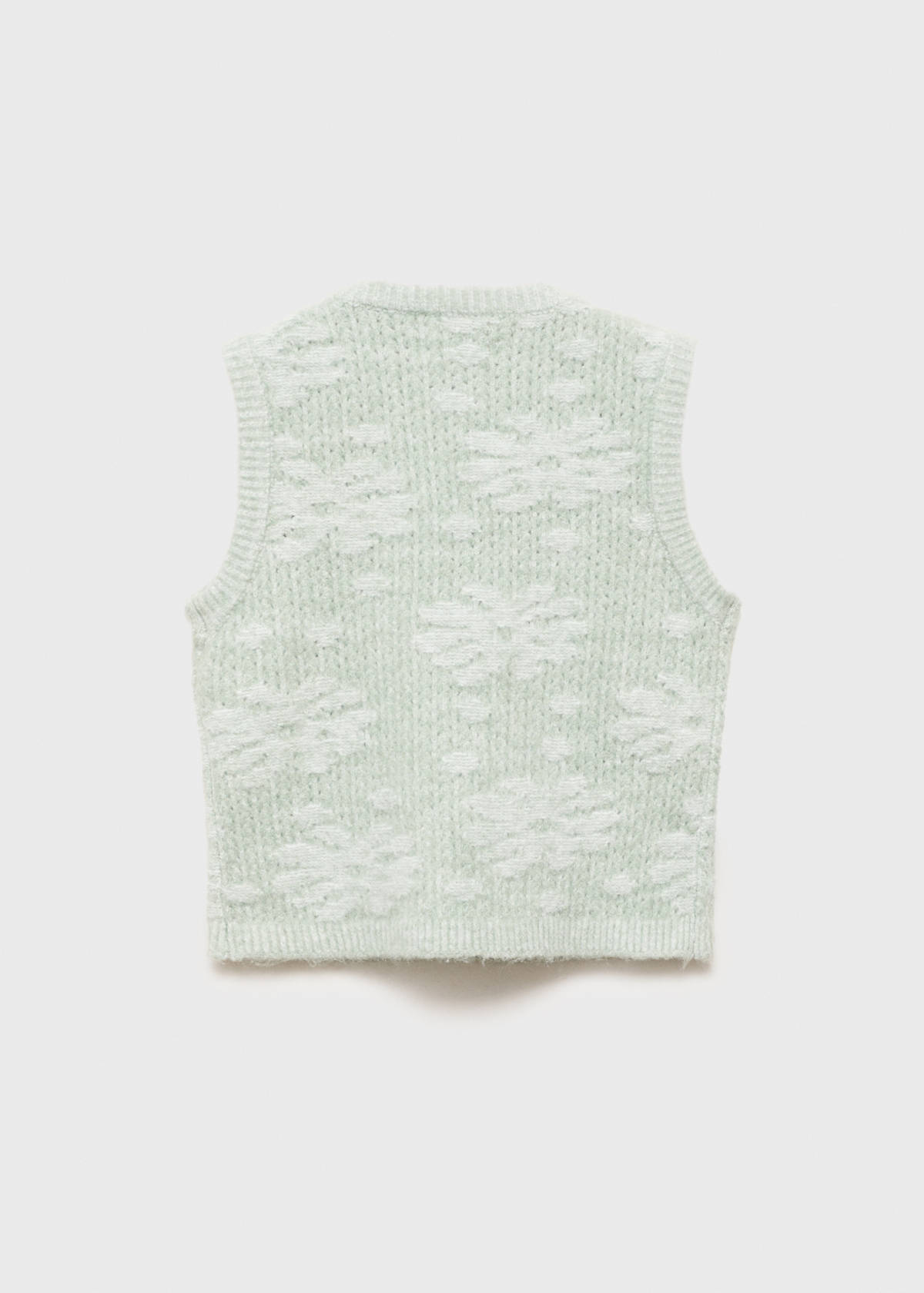Floral-embroidered waistcoat — Pastel Green
