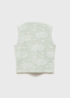 Floral-embroidered waistcoat — Pastel Green 7