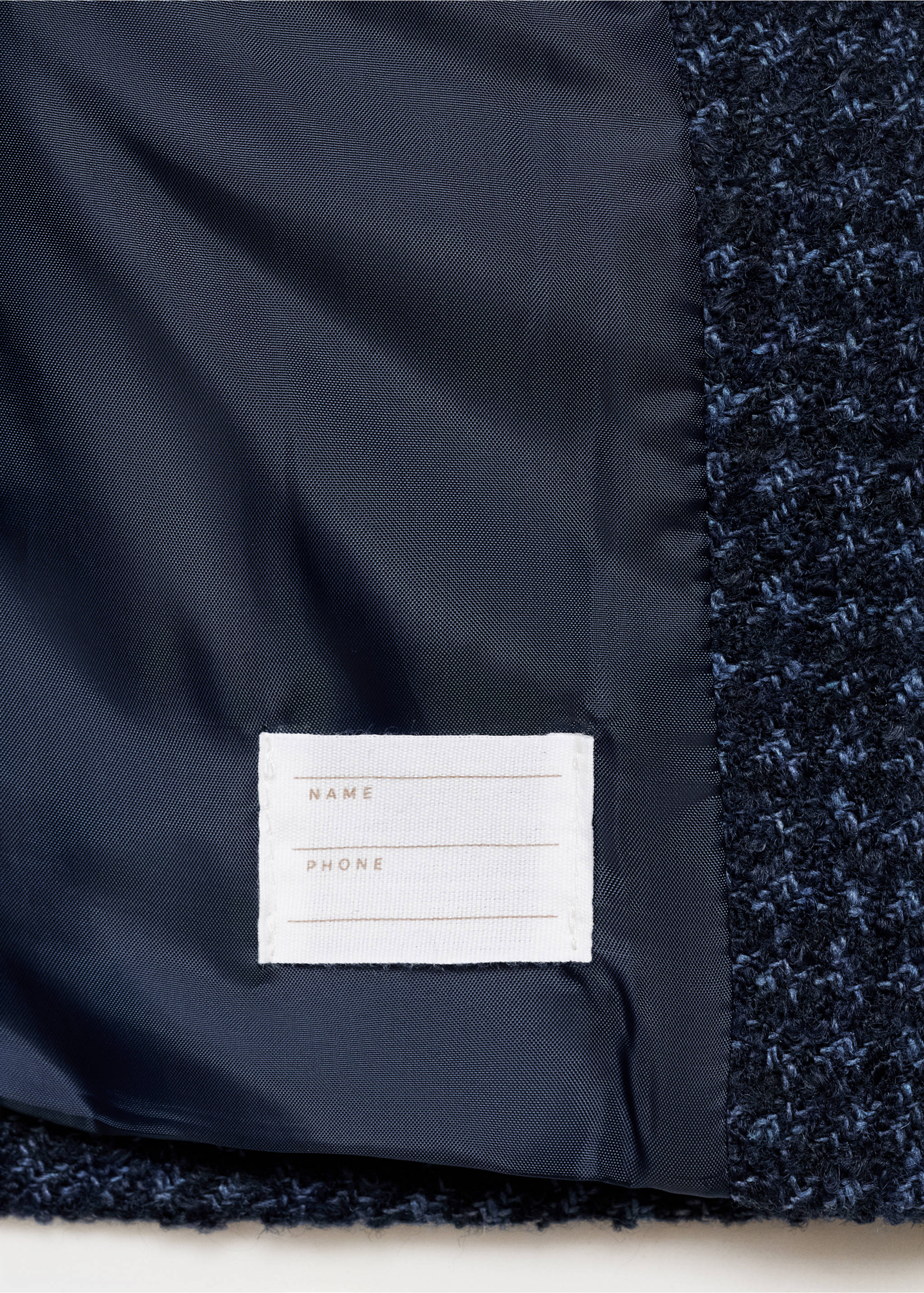 Chaqueta tweed lana - Detalle del artículo 0, Azul marino. Ref: 17055156-00.