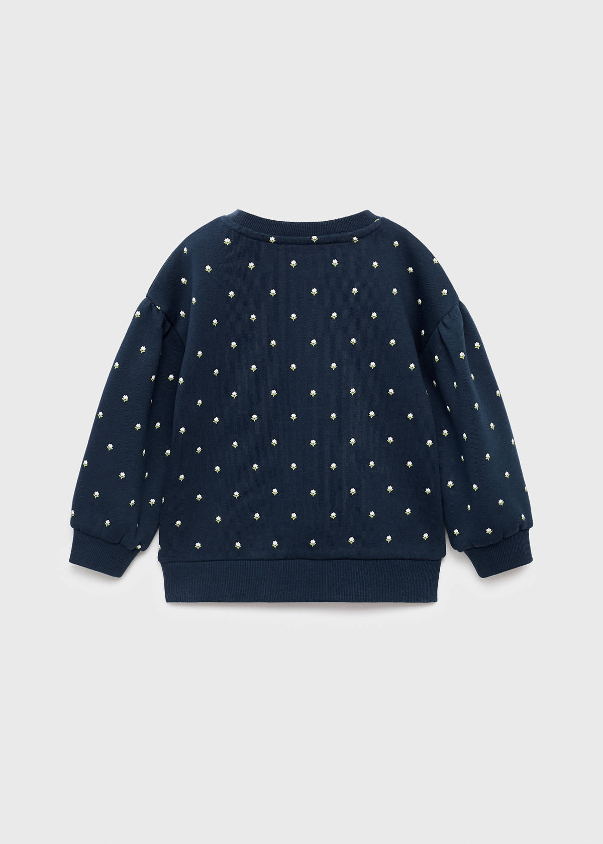 Embroidered sweatshirt with floral pattern — Navy