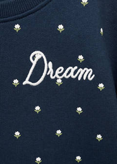 Embroidered sweatshirt with floral pattern — Navy 4