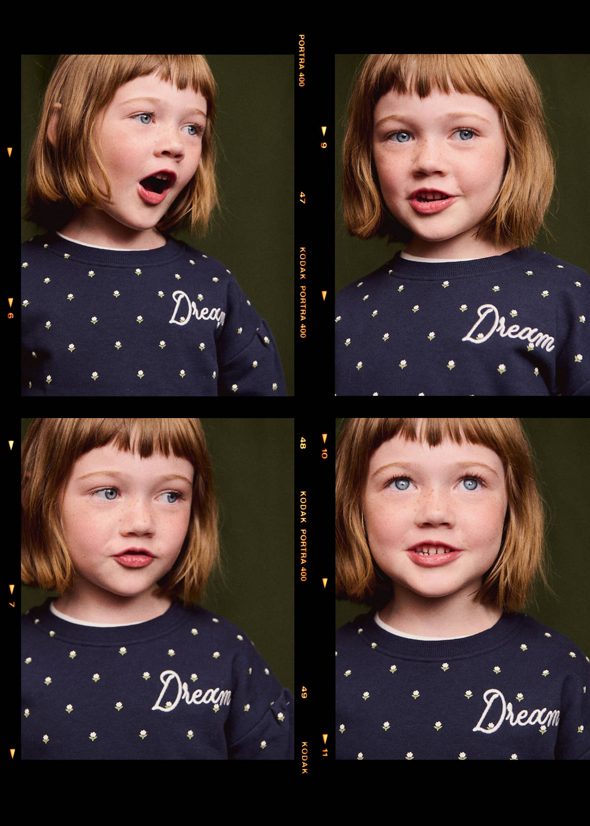 Embroidered sweatshirt with floral pattern — Navy