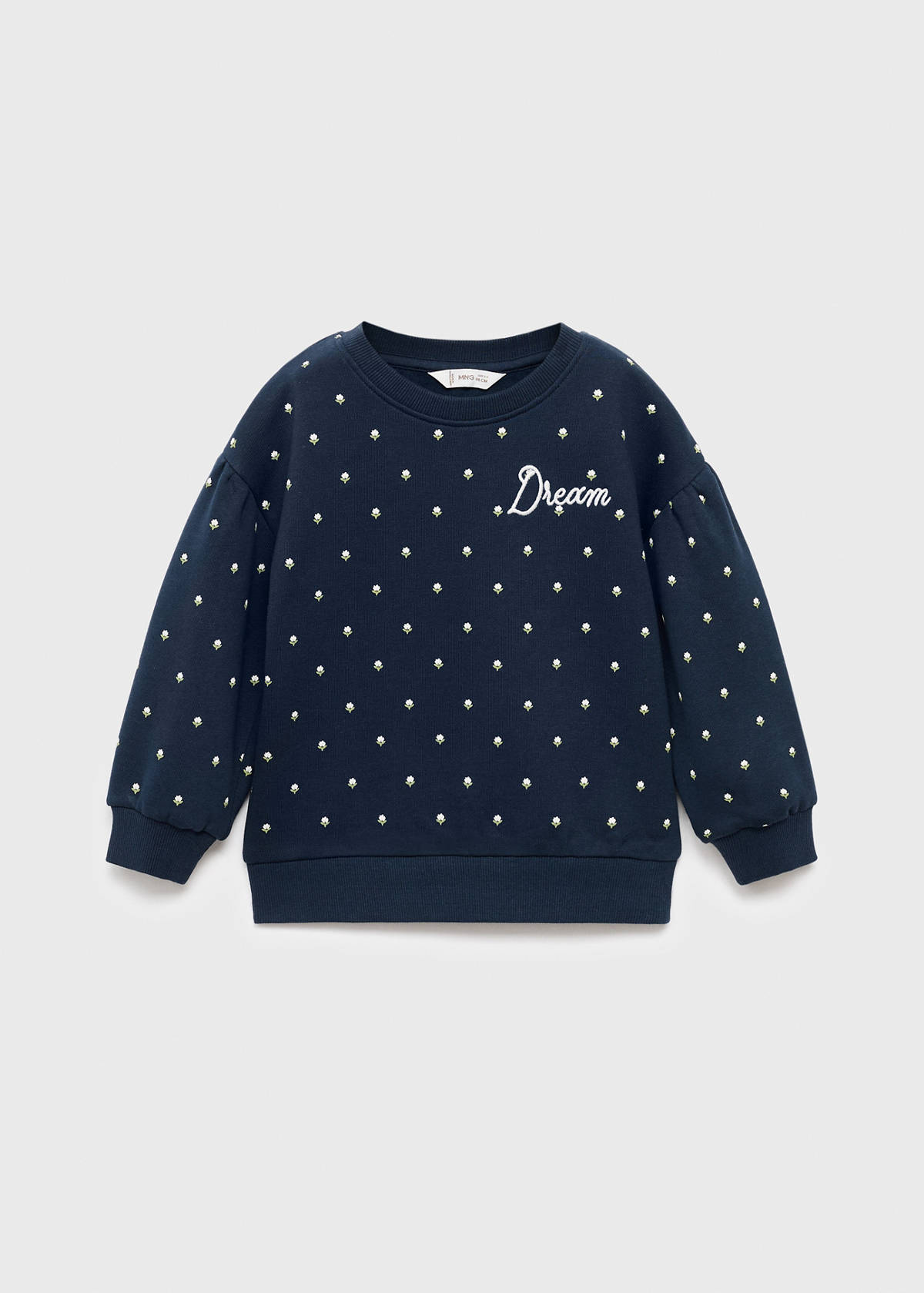 Embroidered sweatshirt with floral pattern — Navy
