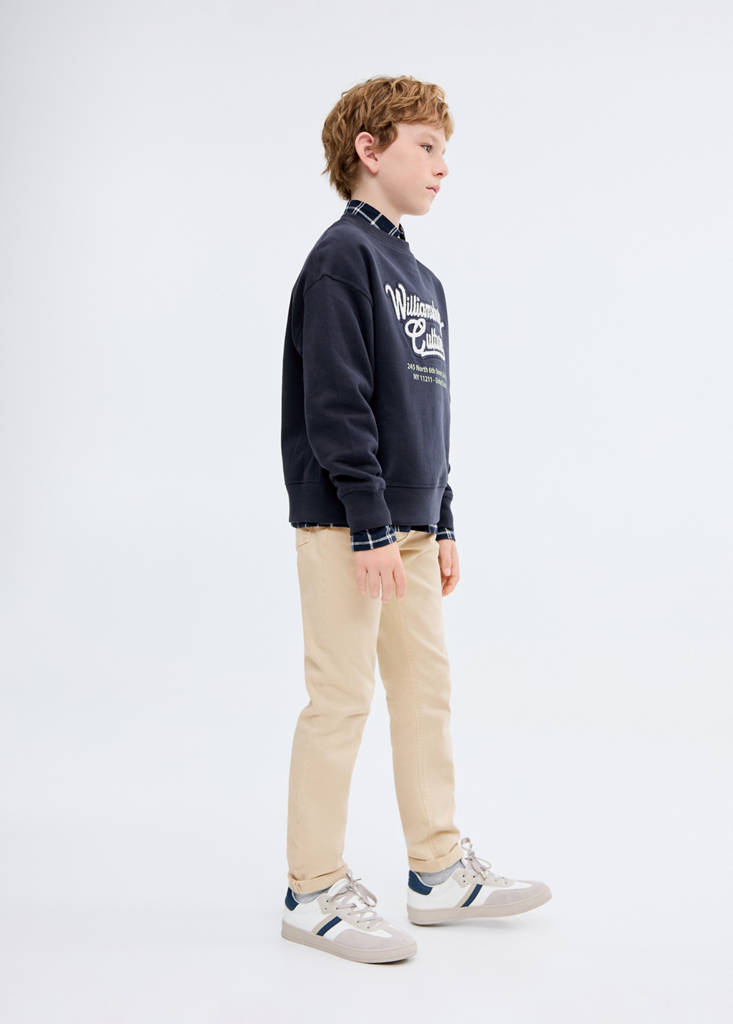 Printed embroidered sweatshirt — Navy