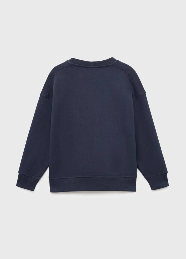 Printed embroidered sweatshirt — Navy
