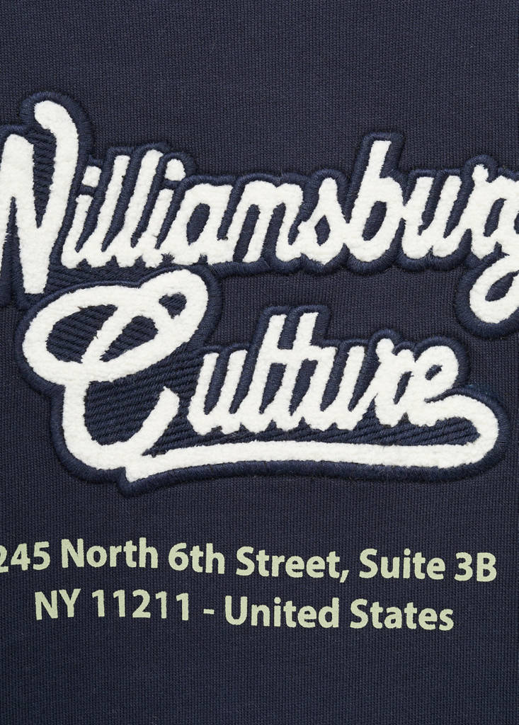Printed embroidered sweatshirt — Navy