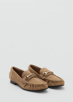 Suede moccasins with buckle — Medium Brown 4