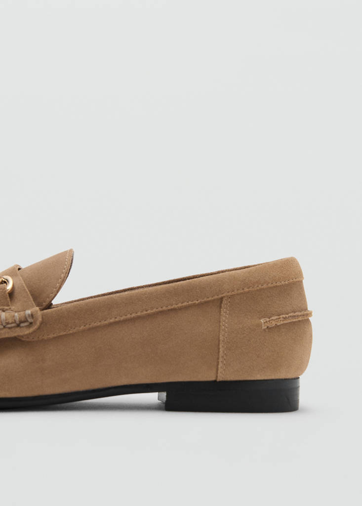 Suede moccasins with buckle — Medium Brown