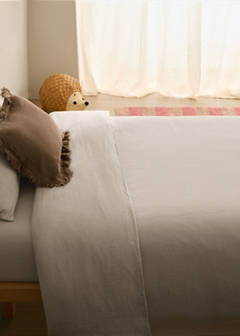 Washed linen children's duvet cover for 90 cm bed — Medium Brown 1