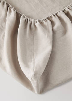 Washed linen children's fitted sheet for 90 cm bed — Medium Brown 1