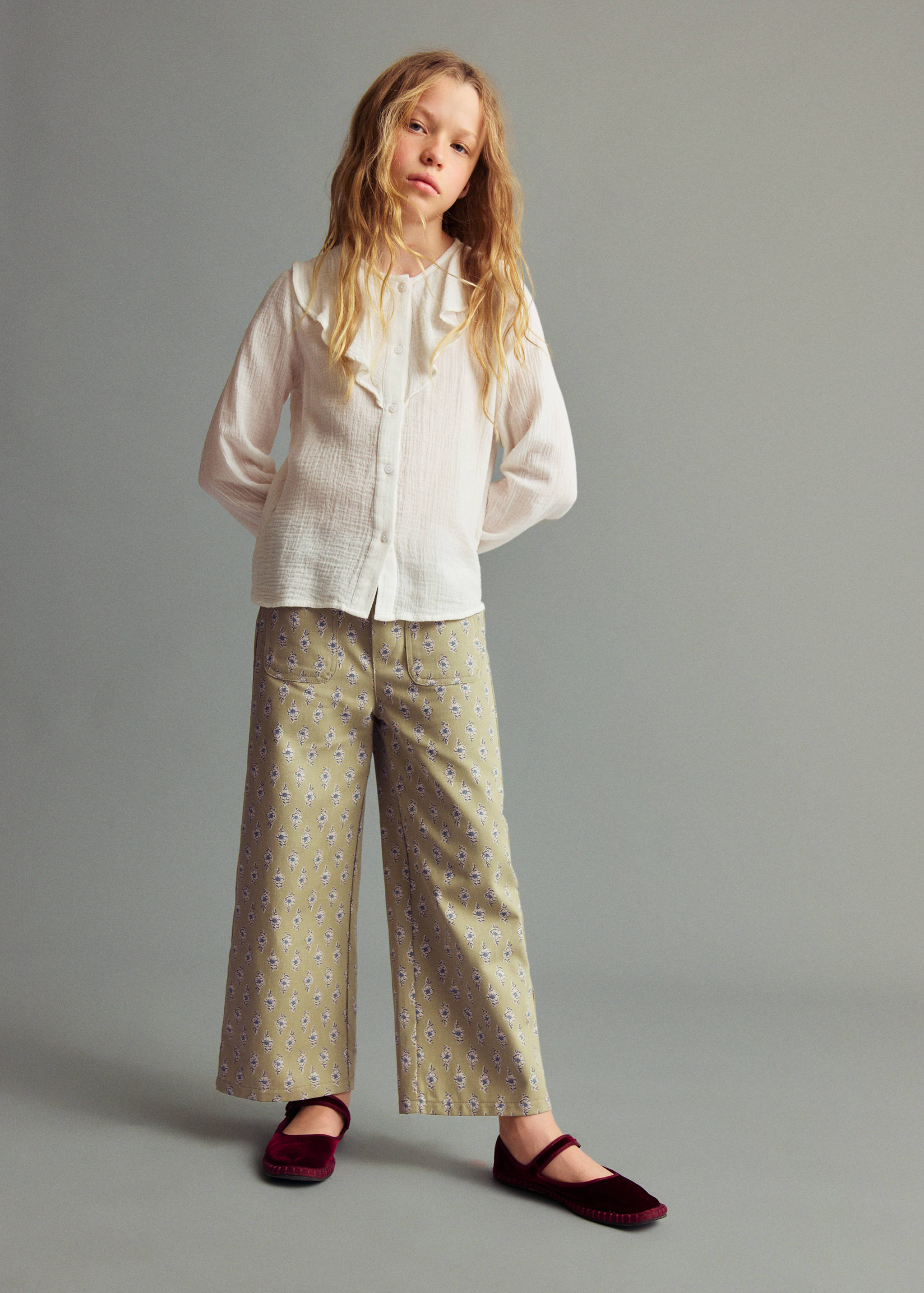 Flower culottes trousers - General plane