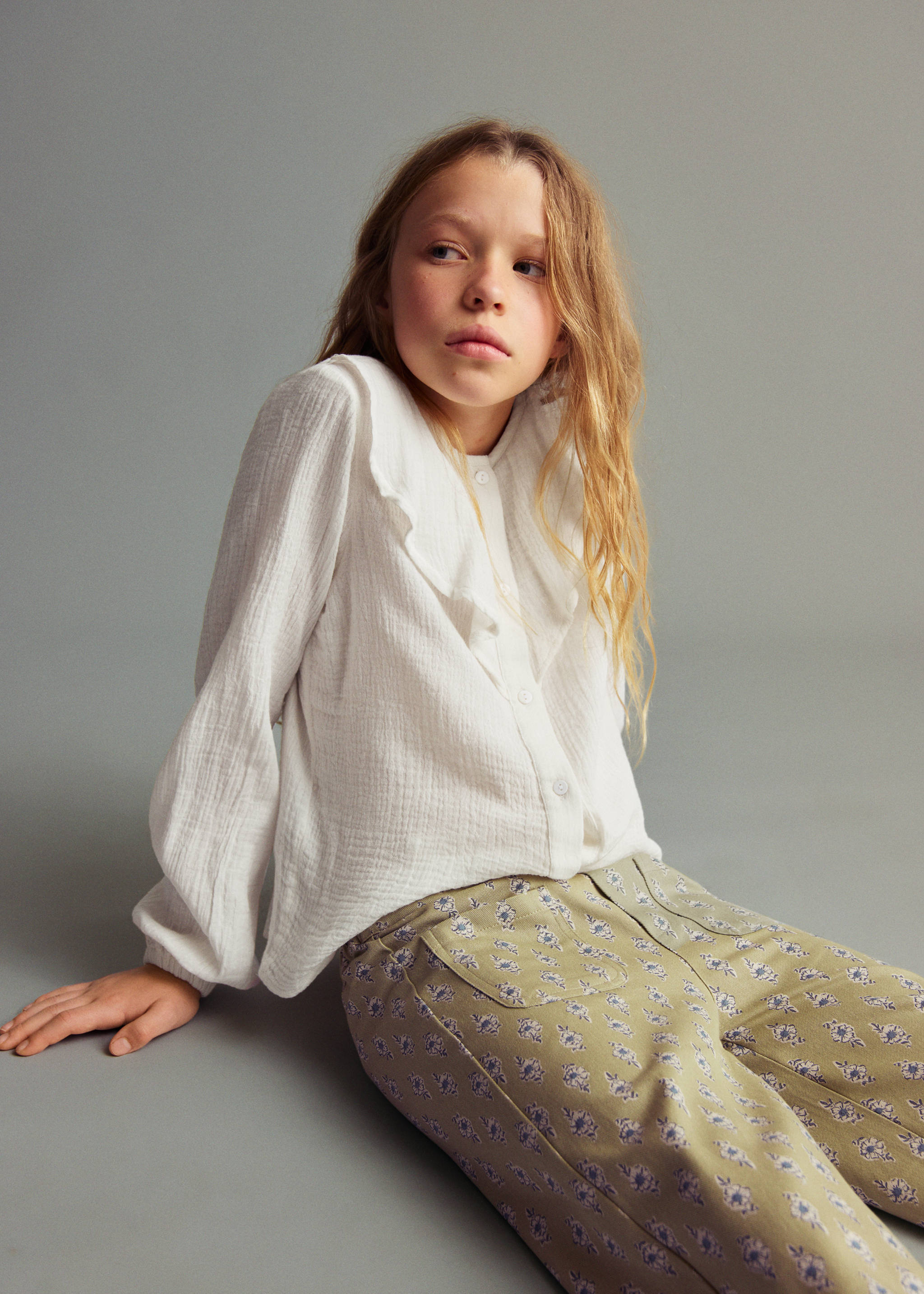 Flower culottes trousers - Medium plane