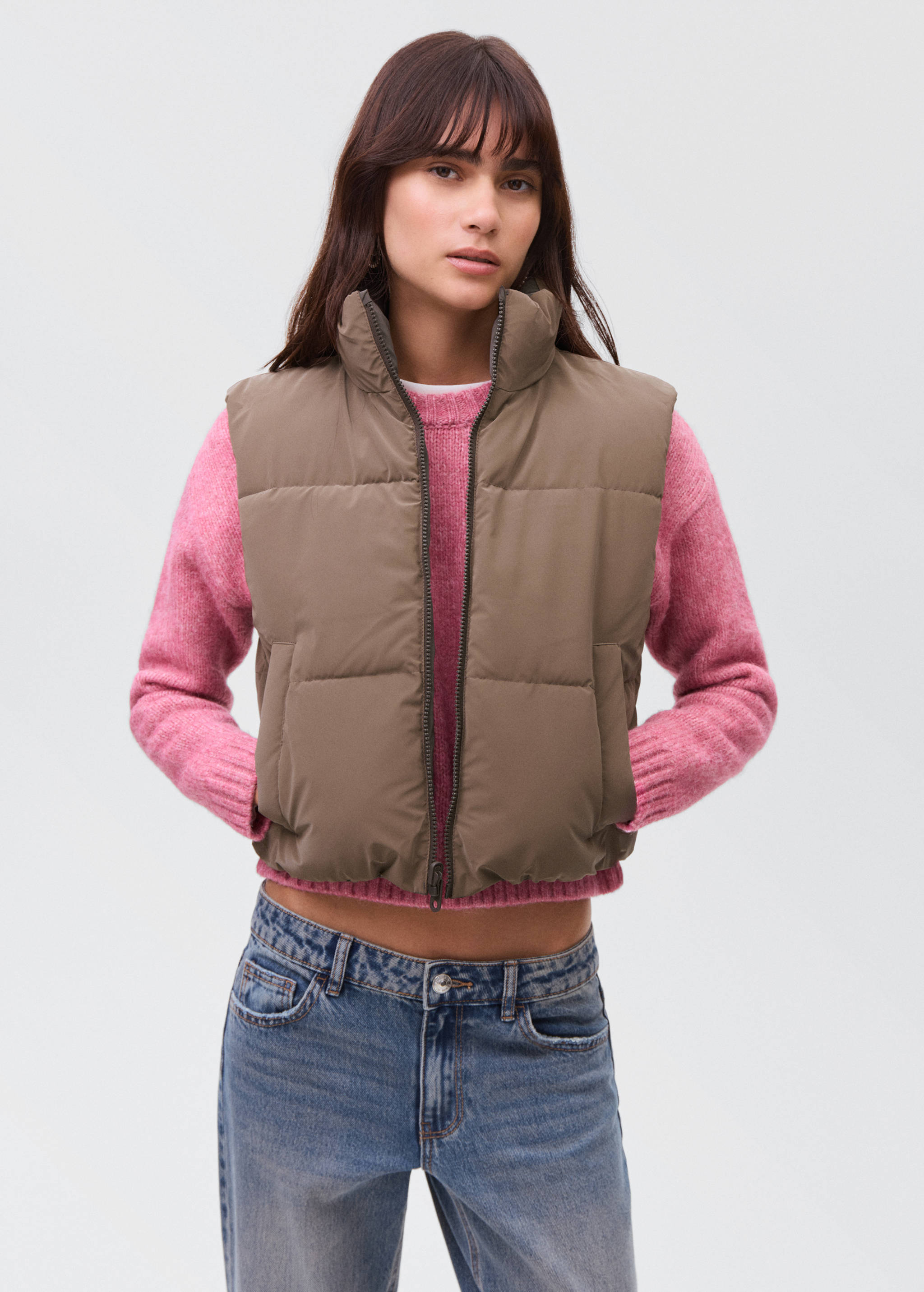 Gilet matelassé crop - Plan moyen