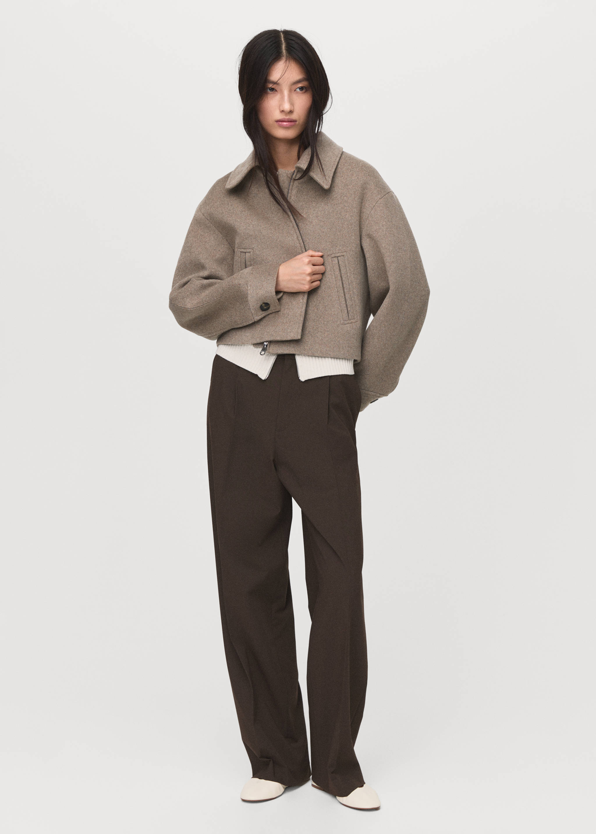 Casaco bomber de lã - Plano geral