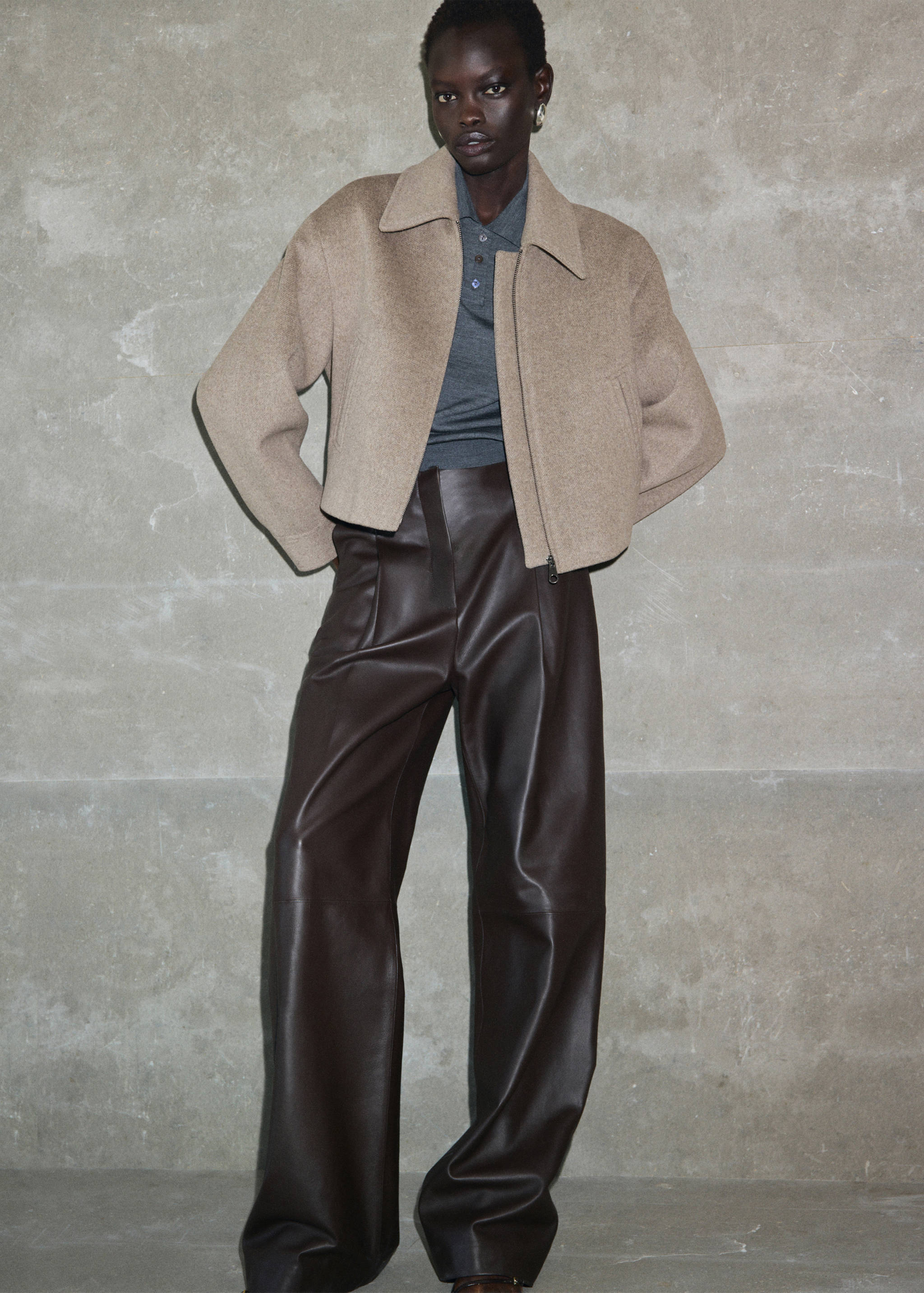 Kurtka bomber z wełny - Plan ogólny