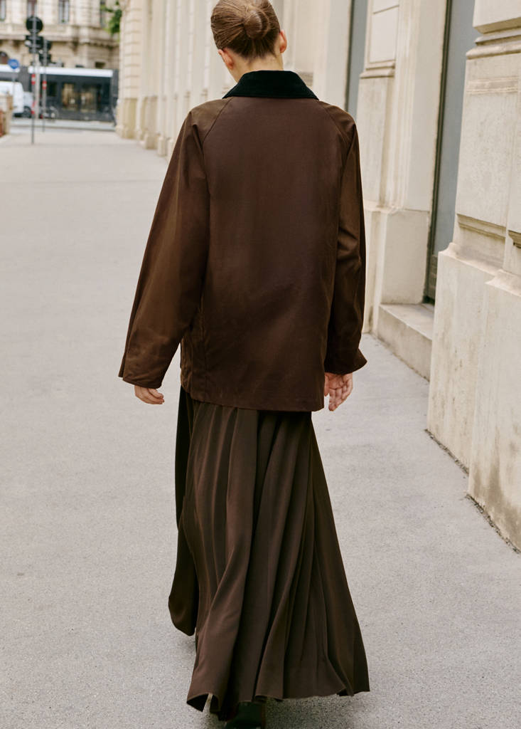 Wachs-Effekt-Parka mit Cordkragen — Tobacco-Braun