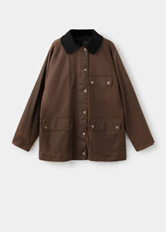 Wachs-Effekt-Parka mit Cordkragen — Tobacco-Braun 11