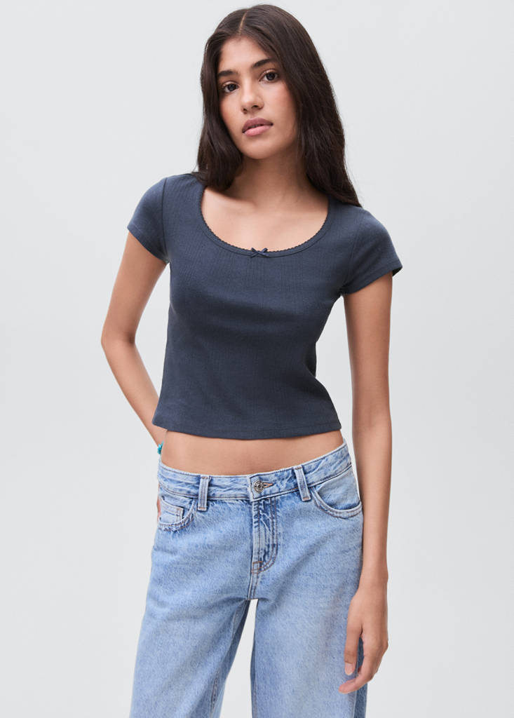T-shirt with bow — Navy