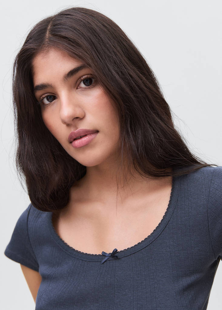 T-shirt with bow — Navy