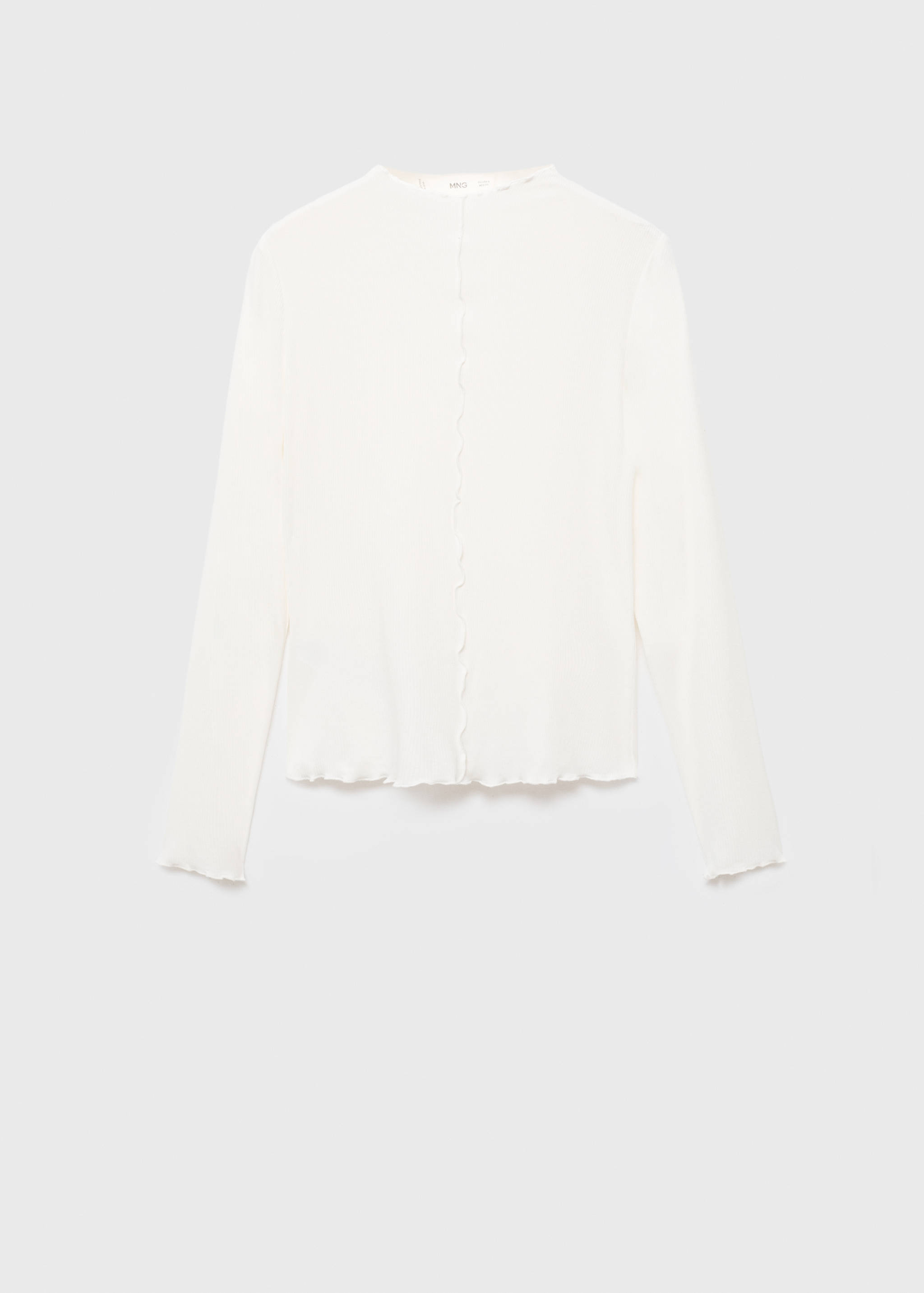 Ribbed t-shirt with scalloped trim - Article without model