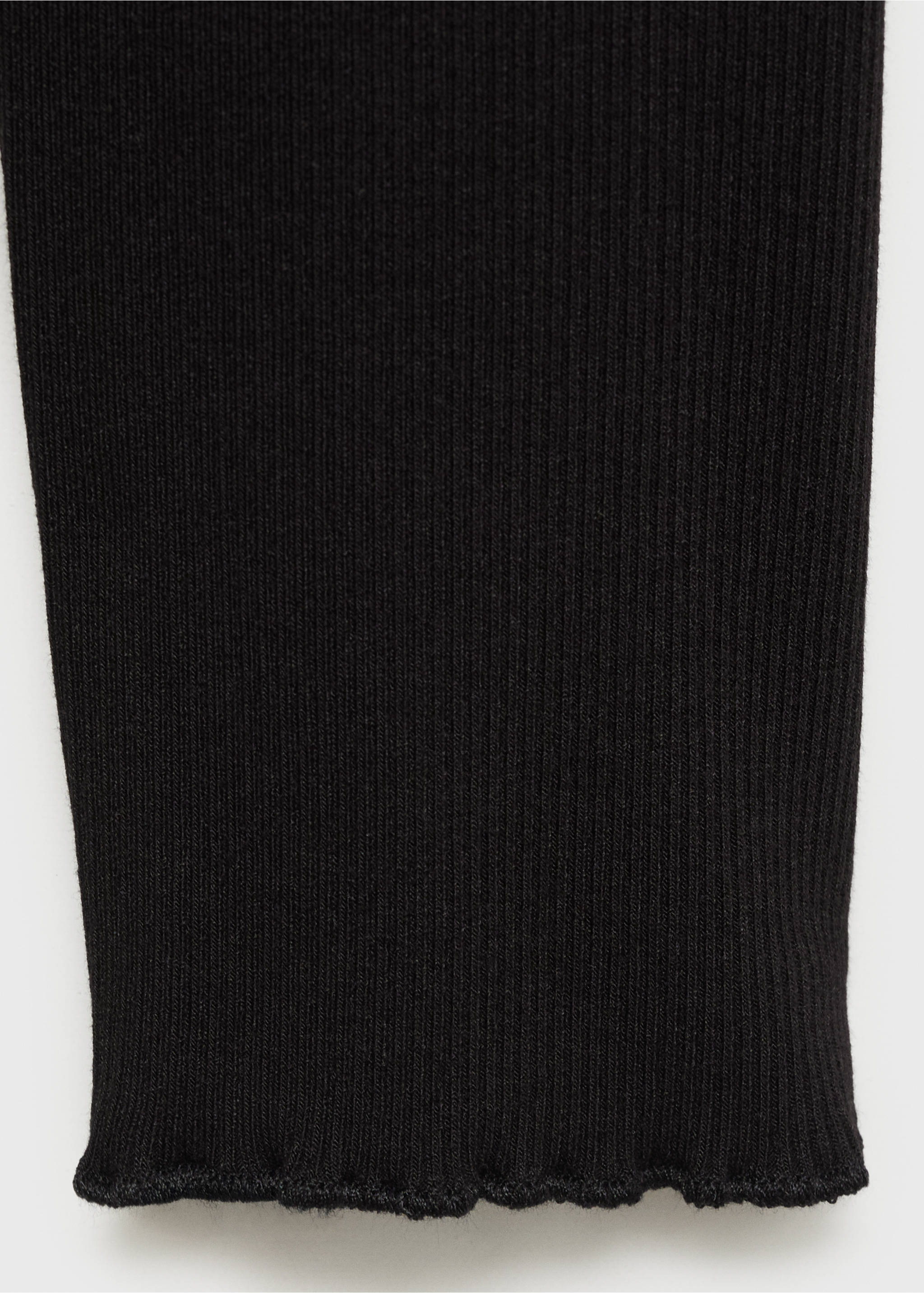 Ribbed t-shirt with scalloped trim - Details of the article 0, Black. Ref: 17055798-00.