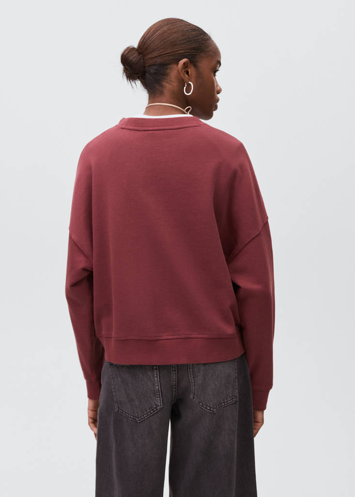 Printed cotton sweatshirt — Maroon