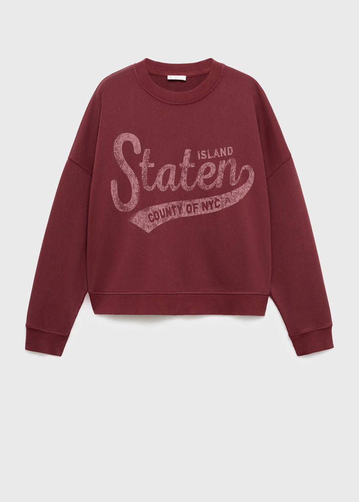 Printed cotton sweatshirt — Maroon