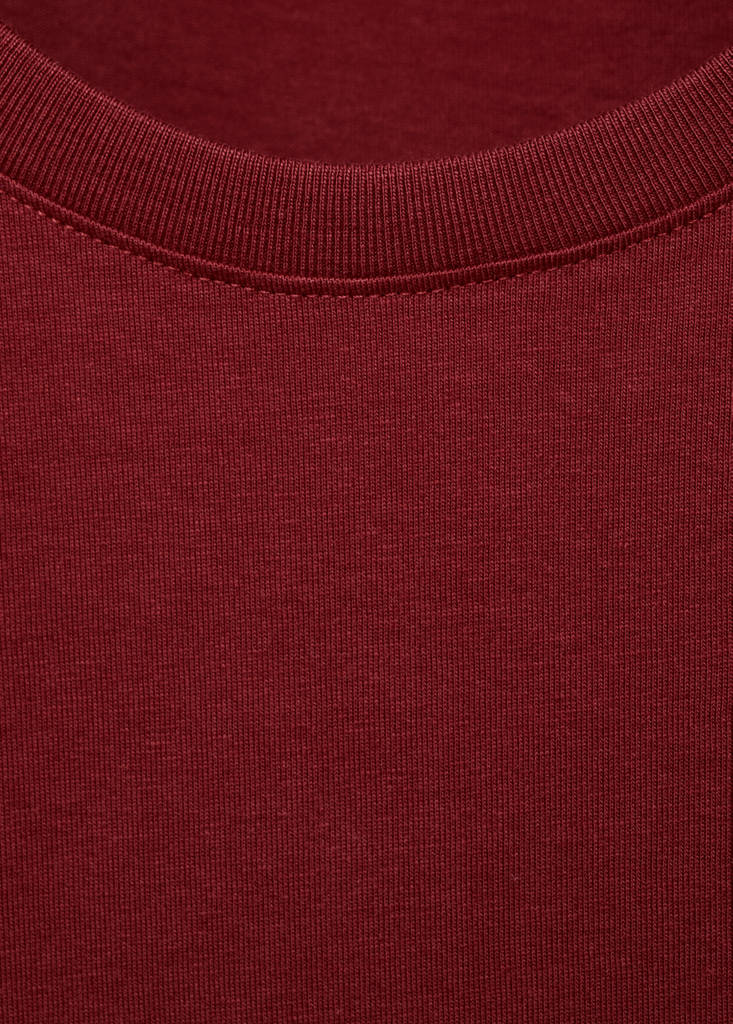Printed cotton-blend t-shirt — Maroon