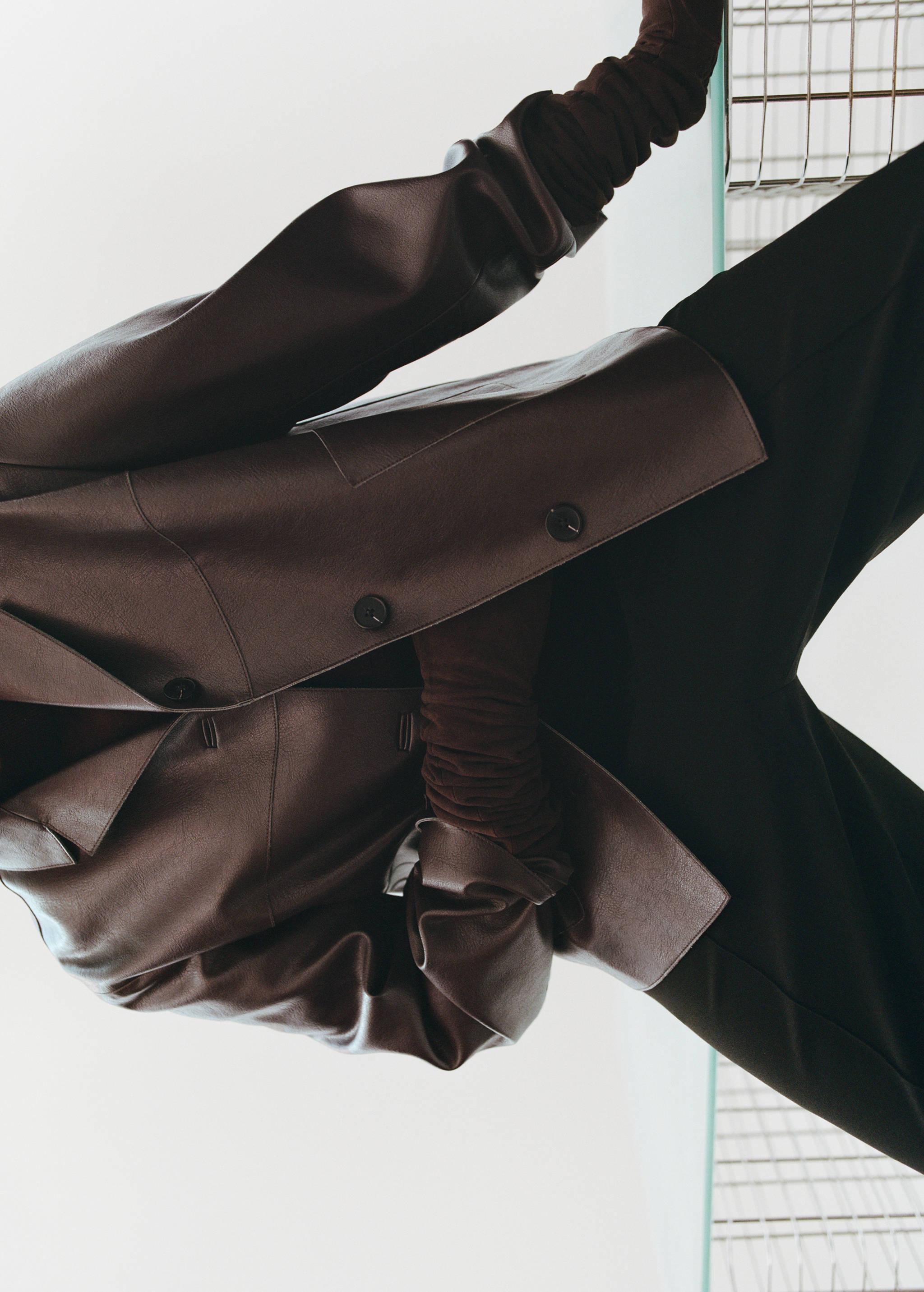 Faux-leather jacket with pockets - Details of the article 6