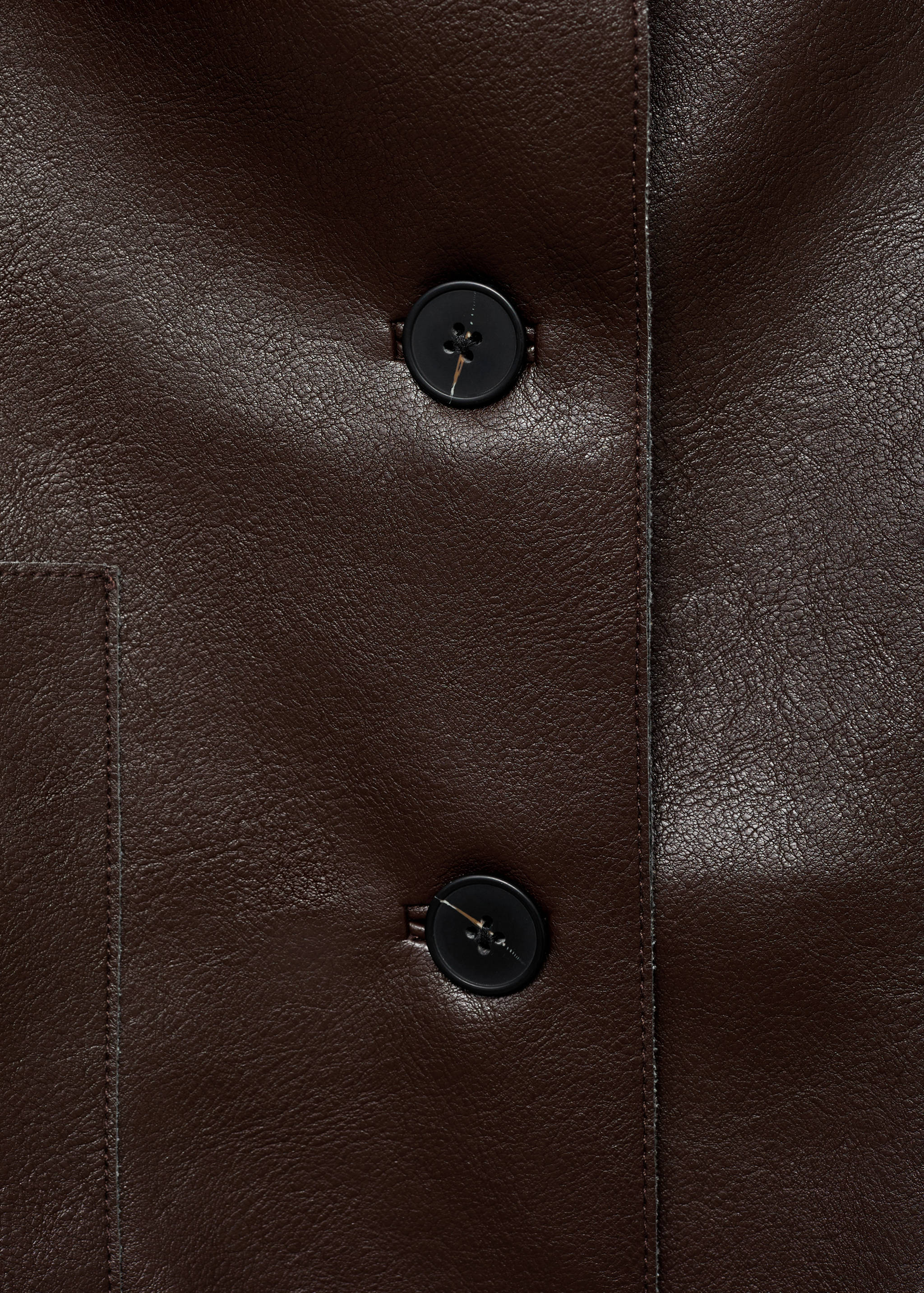 Faux-leather jacket with pockets - Details of the article 0