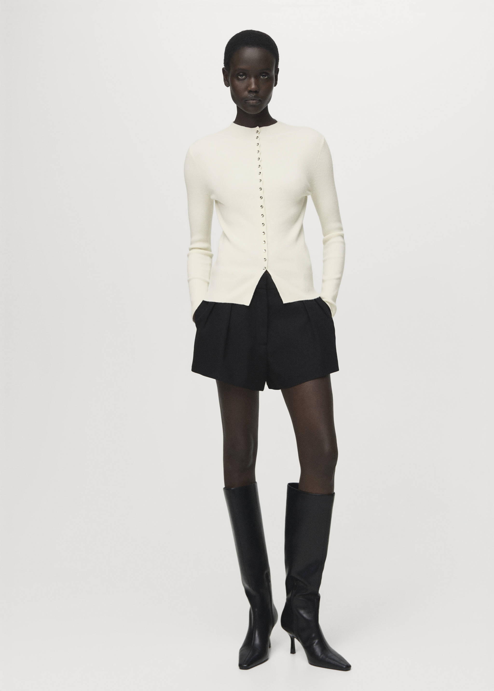 Ζακέτα λεπτή πλέξη rib - Γενικό πλάνο