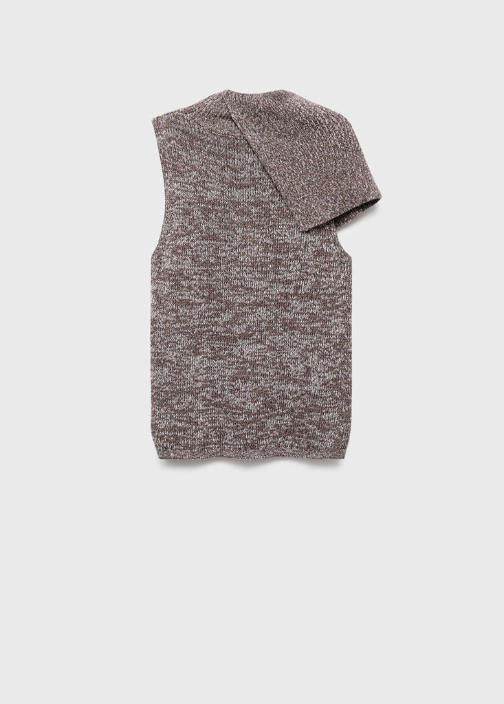 Waistcoat with mottled wrap collar — Light/Pastel Grey