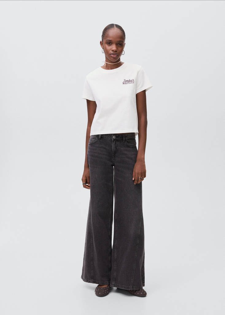 Printed cotton-blend t-shirt — Off White