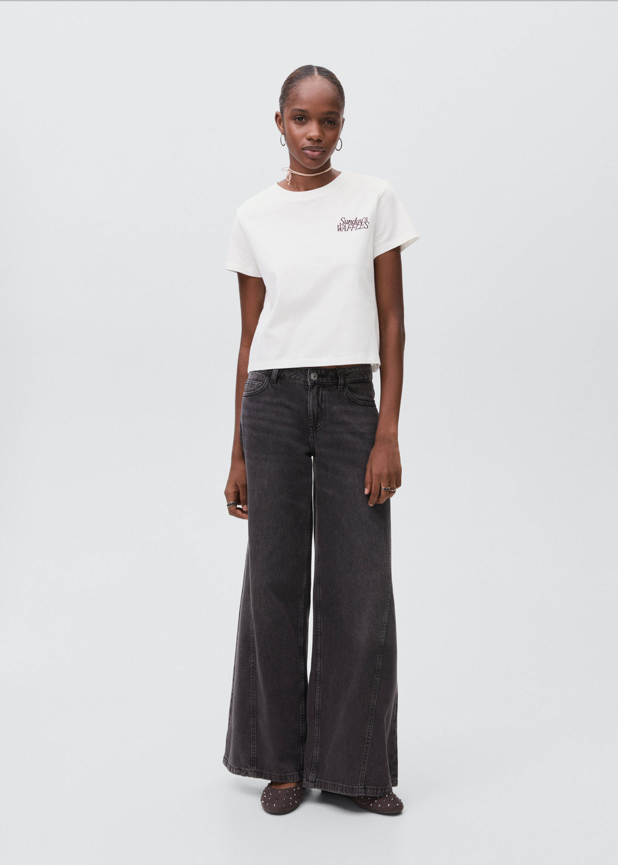 T-shirt algodão estampada - Plano geral