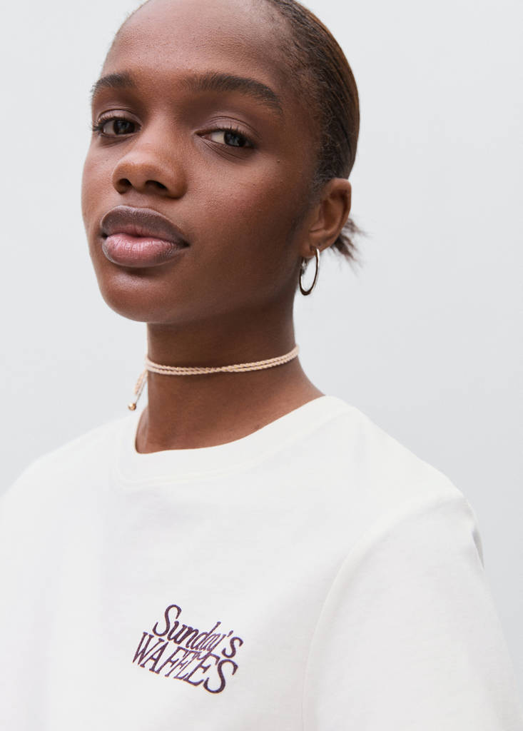 Printed cotton-blend t-shirt — Off White