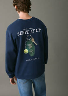 Printed cotton sweatshirt — Navy 6