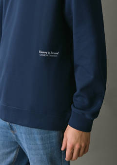 Printed cotton sweatshirt — Navy 4