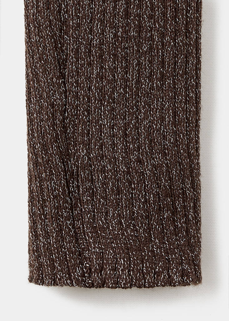 Ribbed knitted cardigan — Chocolate