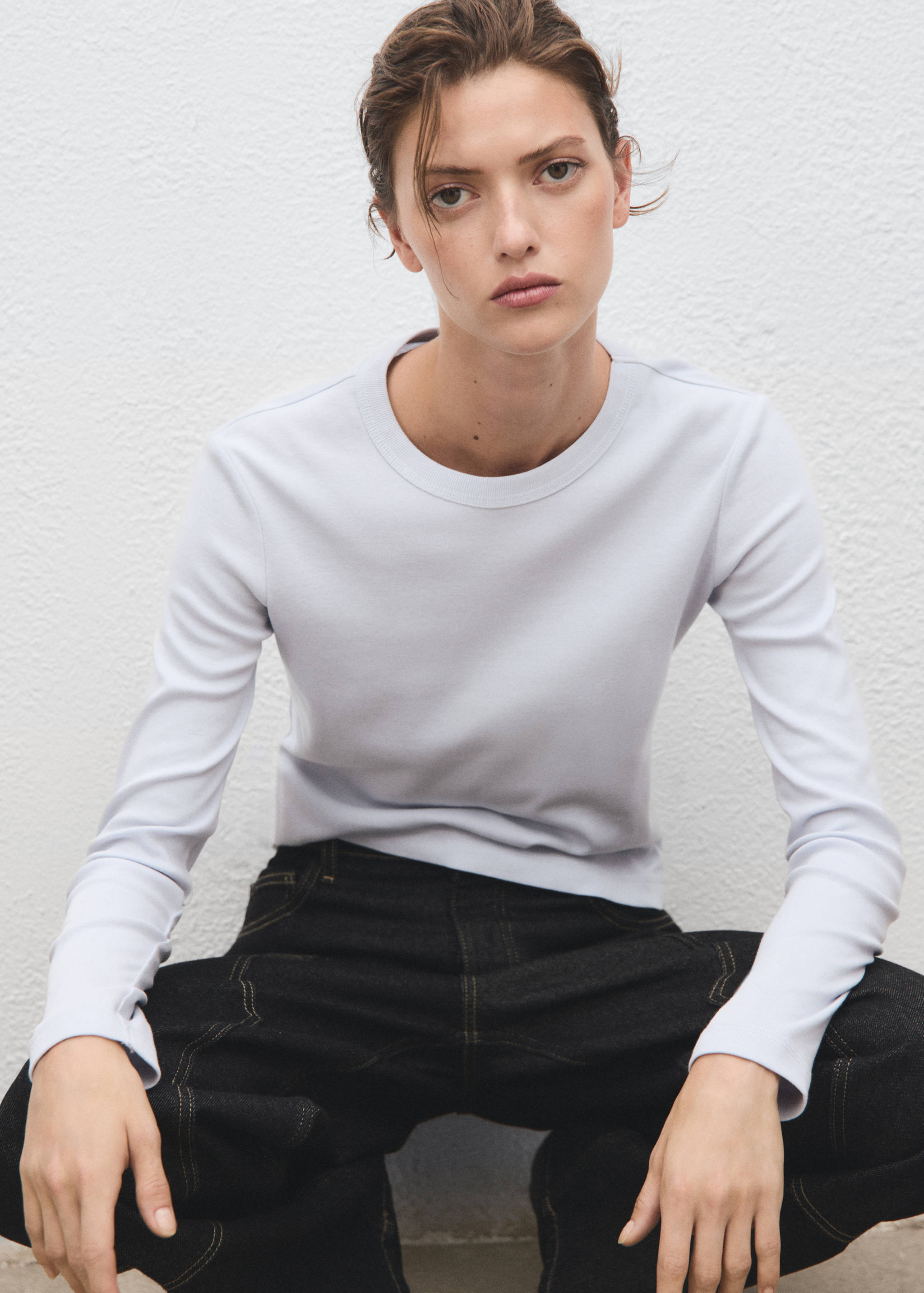 Long sleeve cotton t-shirt - Details of the article 2
