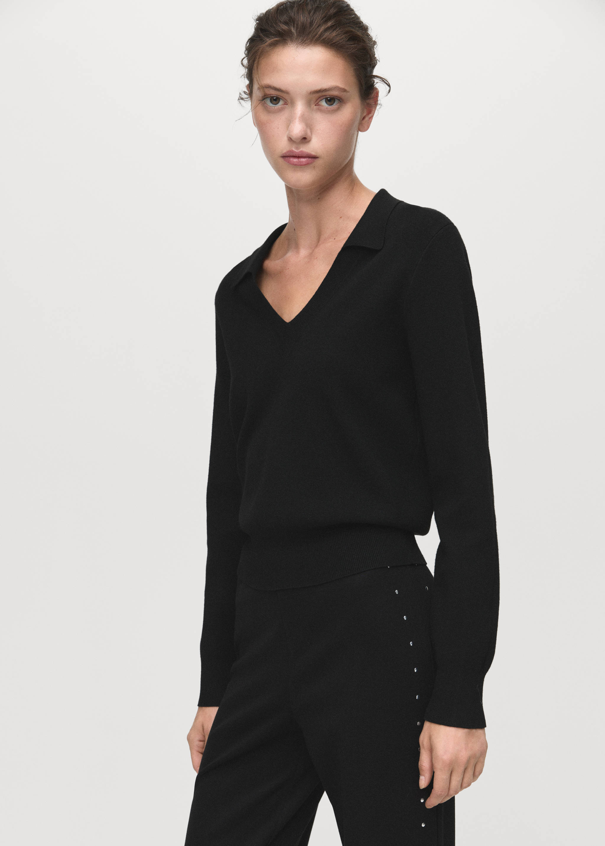 Straight leggings with rhinestones - Details of the article 1