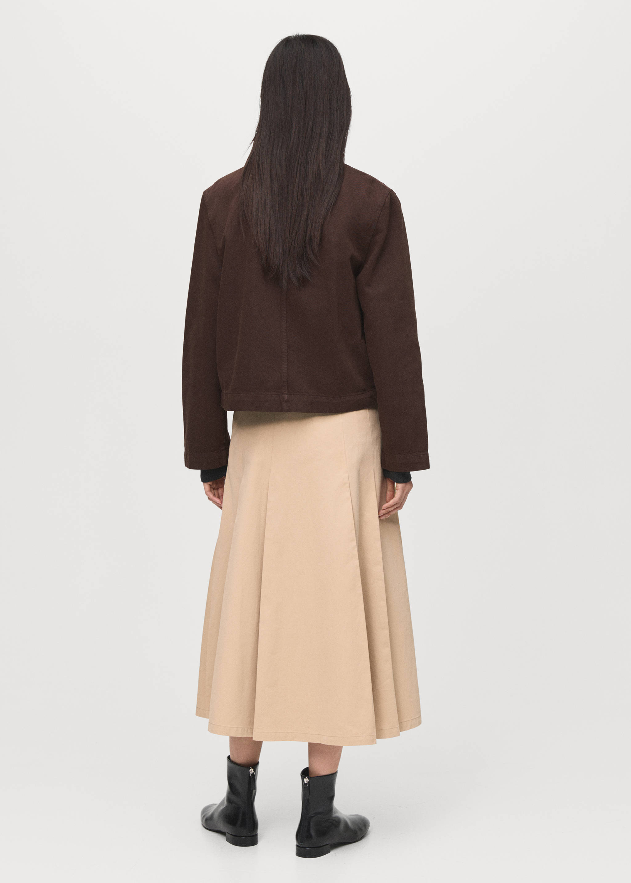 Parka en jean col en cuir synthétique - Verso de l’article