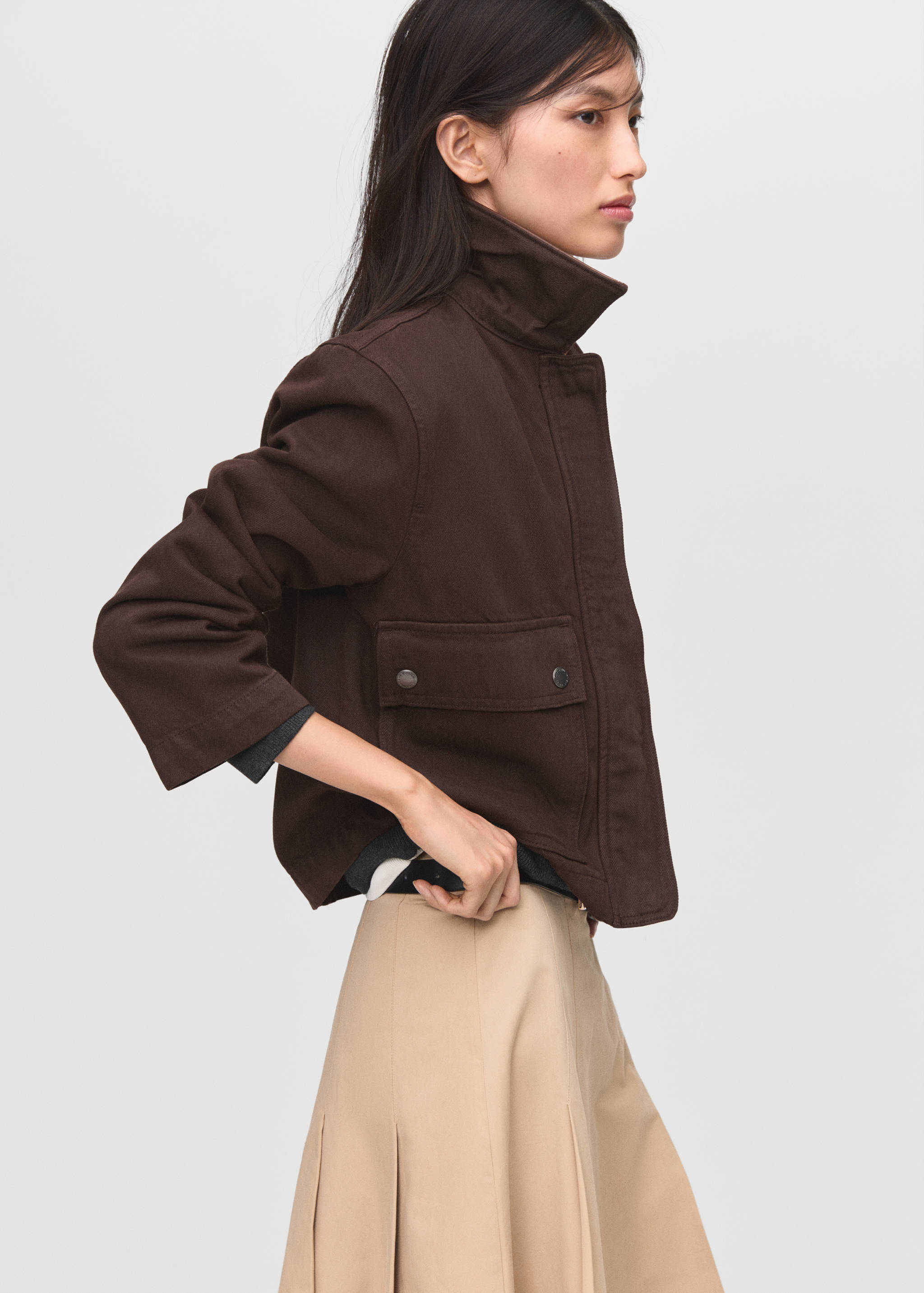 Parka en jean col en cuir synthétique - Détail de l'article 2