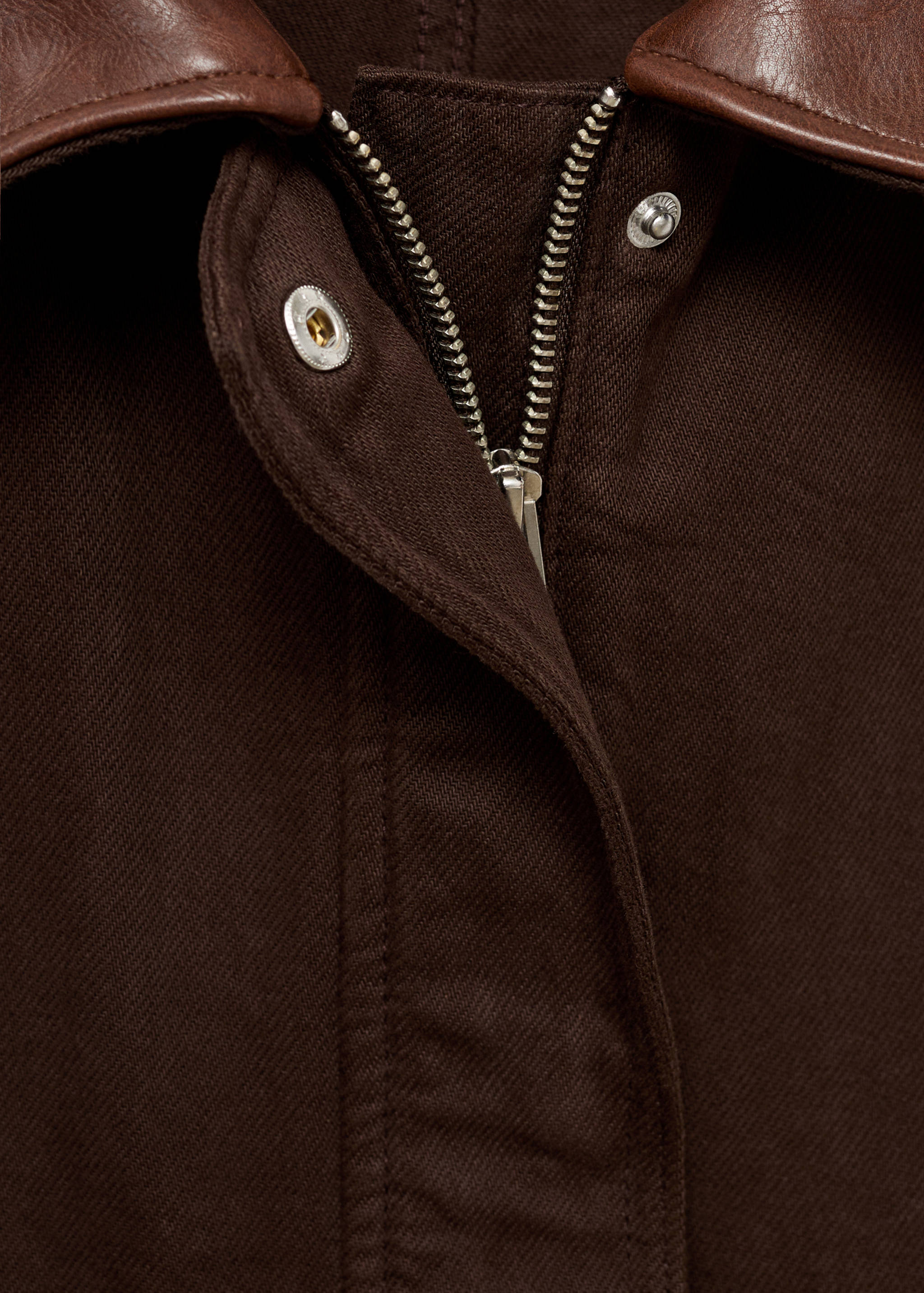 Parka en jean col en cuir synthétique - Détail de l'article 0