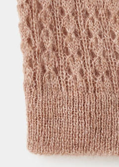 Openwork knitted polo-neck sweater — Medium Brown 8